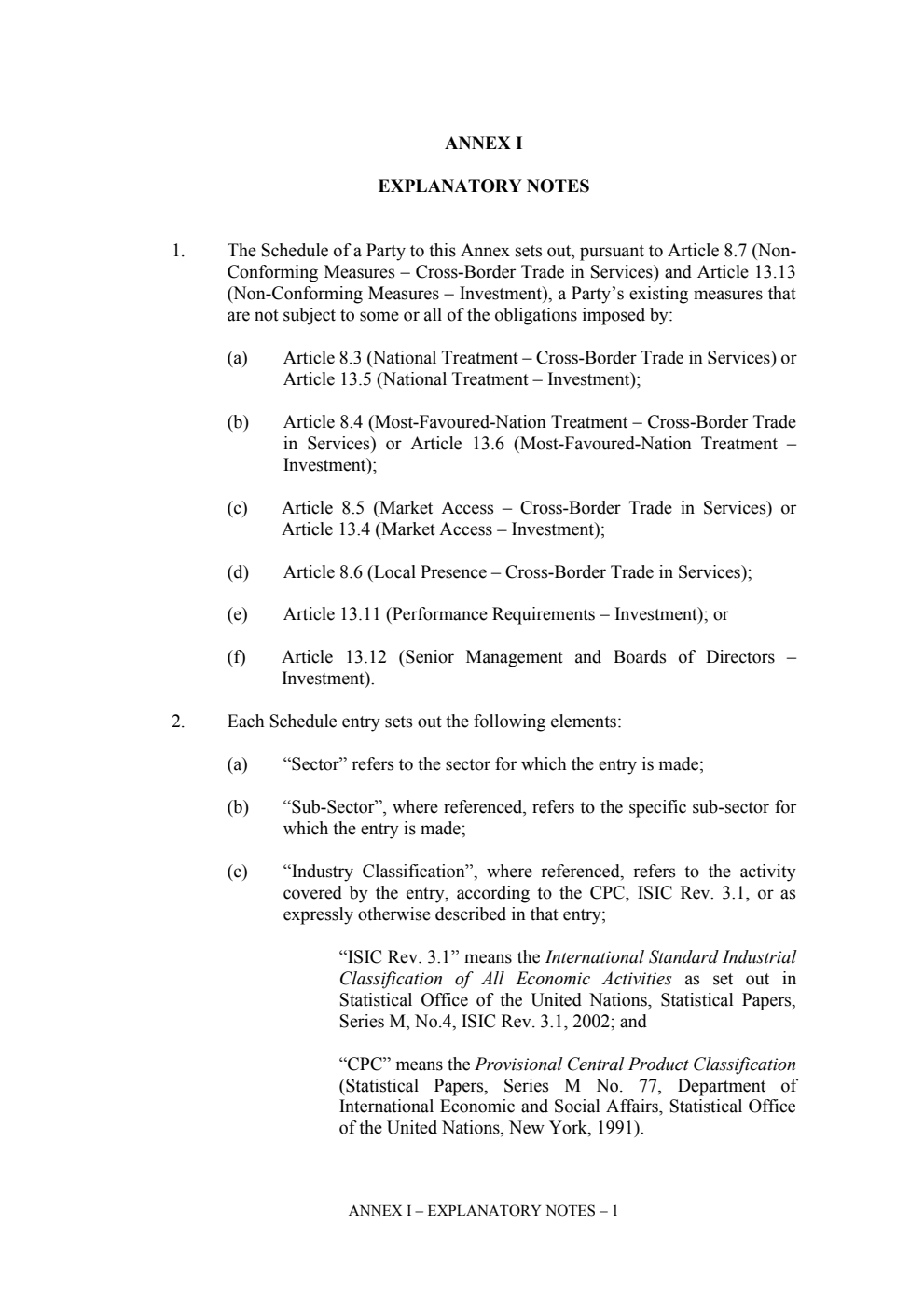Free Trade Agreement between the United Kingdom of Great Britain and Northern Ireland and Australia - Annexes