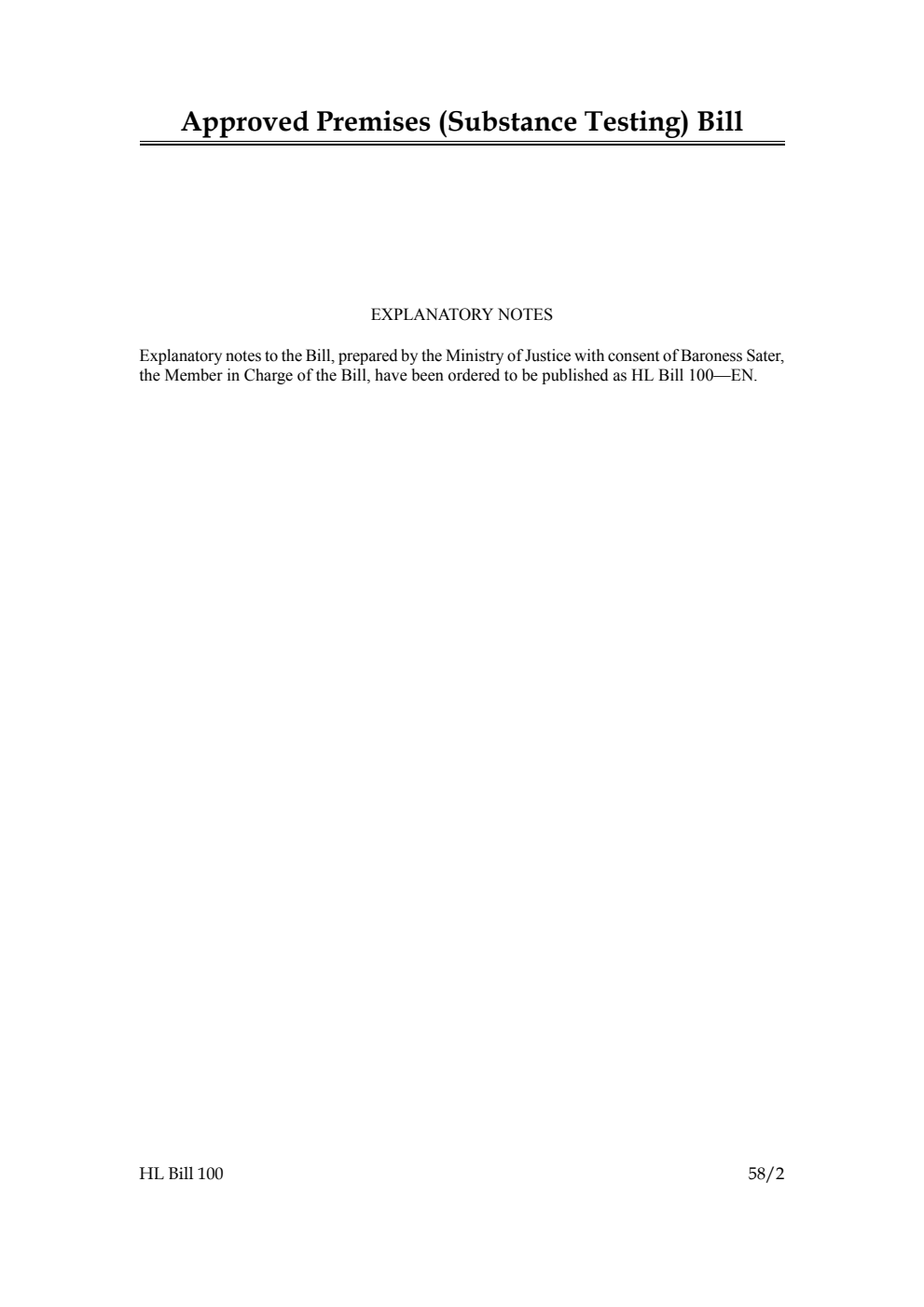 Approved Premises (Substance Testing) Bill