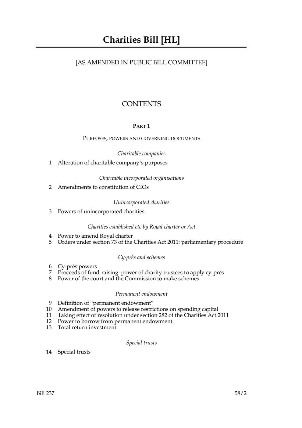 Charities Bill [as amended in Public Bill Committee]