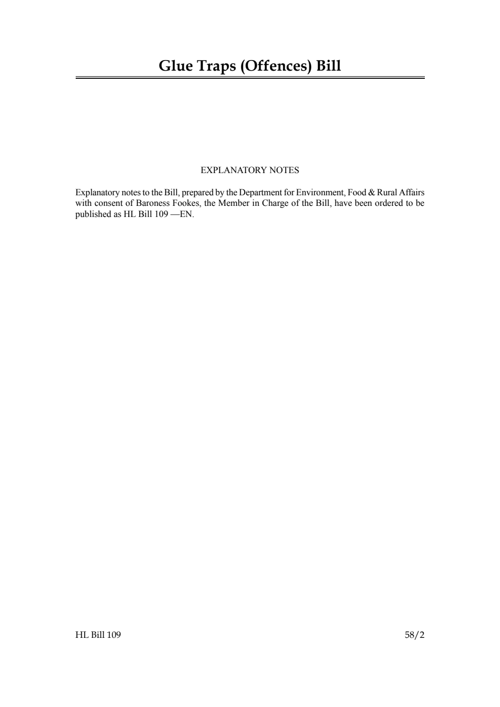 Glue Traps (Offences) Bill