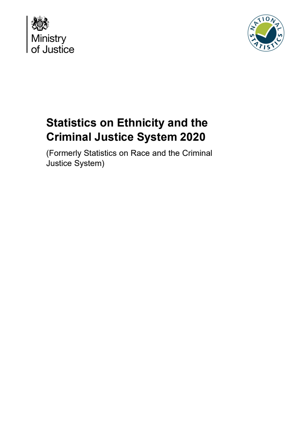 Statistics on Ethnicity and the Criminal Justice System 2020 (Formerly Statistics on Race and the Criminal Justice System)