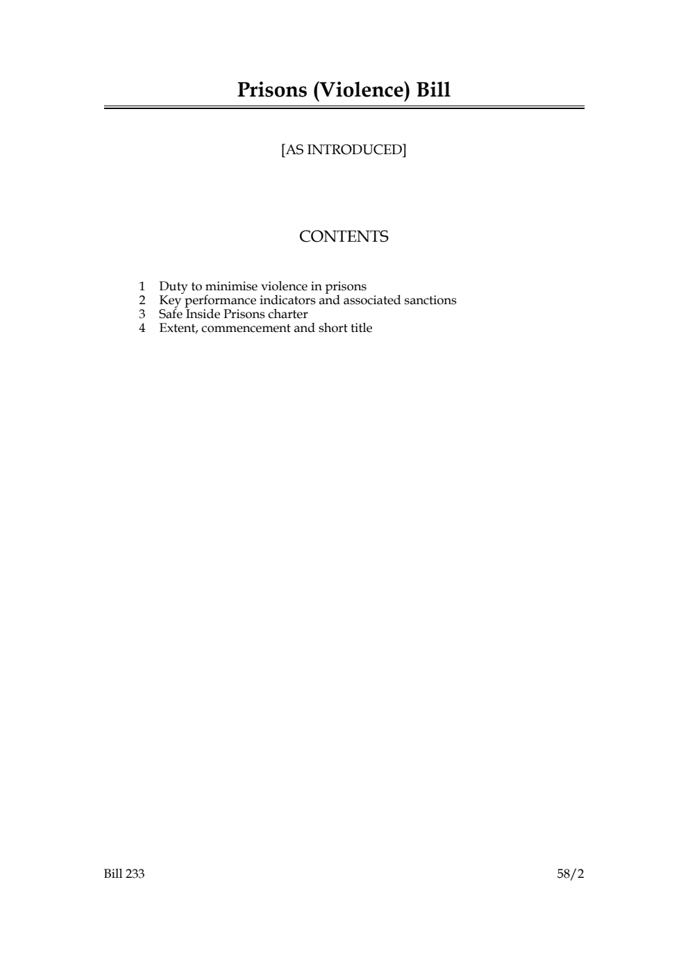 Prisons (Violence) Bill