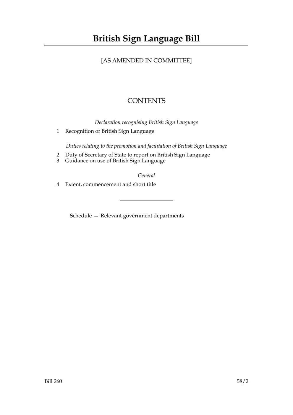 British Sign Language Bill [as amended in Committee]