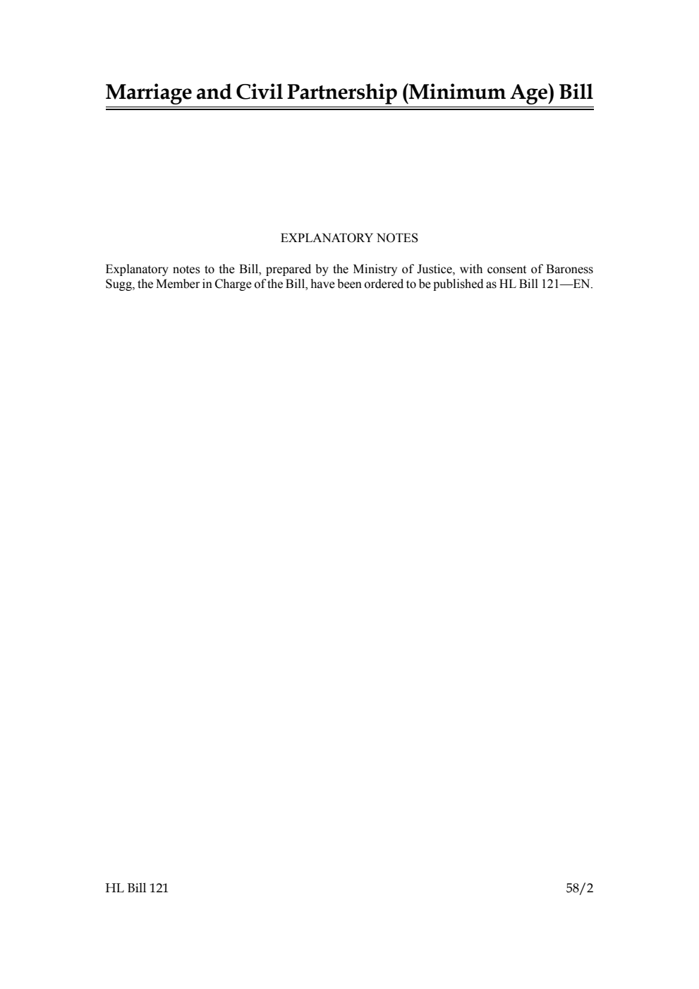 Marriage and Civil Partnership (Minimum Age) Bill