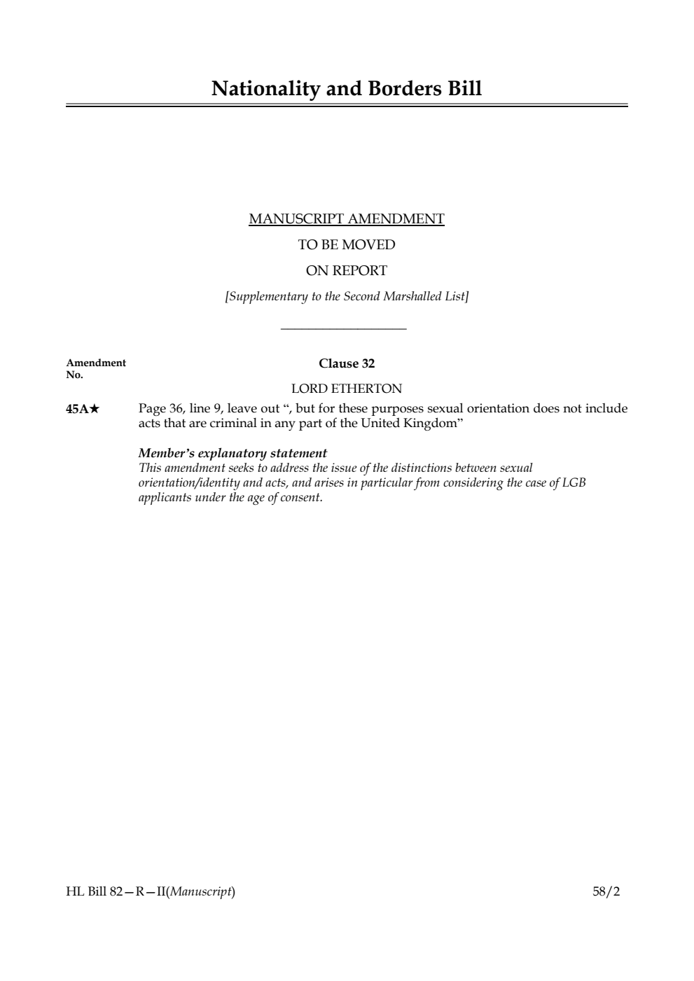 Nationality and Borders Bill Manuscript Amendment to be moved on report [Supplementary to the Second Marshalled List]