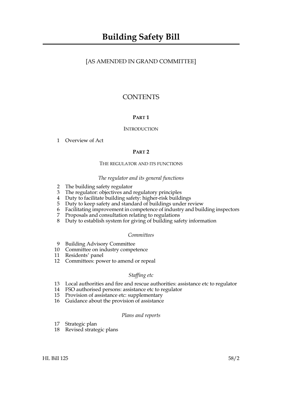 Building Safety Bill [as amended in Grand Committee]