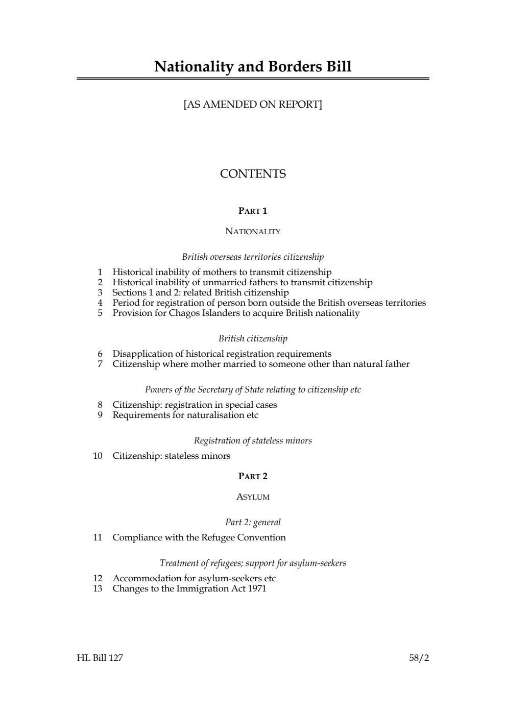 Nationality and Borders Bill [as amended on Report]