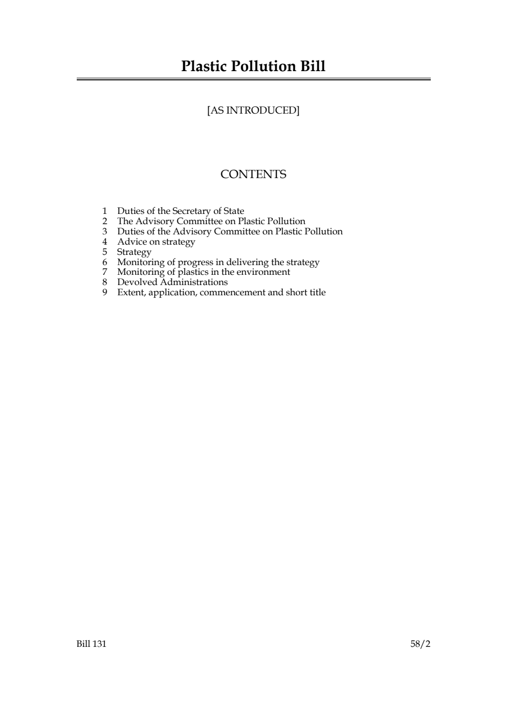 Plastic Pollution Bill