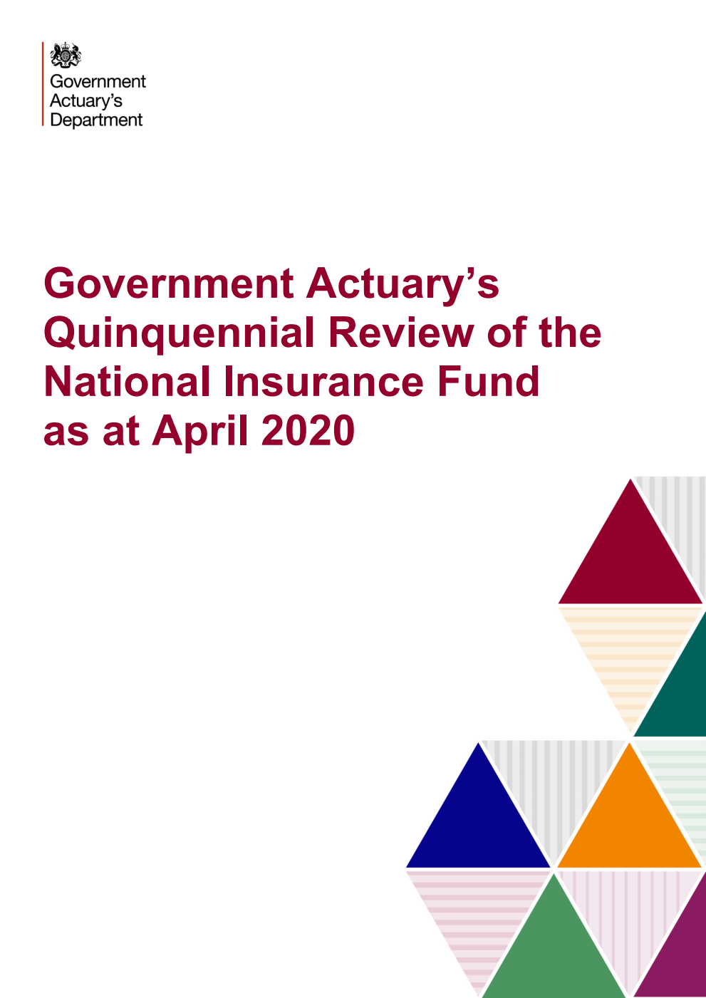 Government Actuary’s Quinquennial Review of the National Insurance Fund as at April 2020