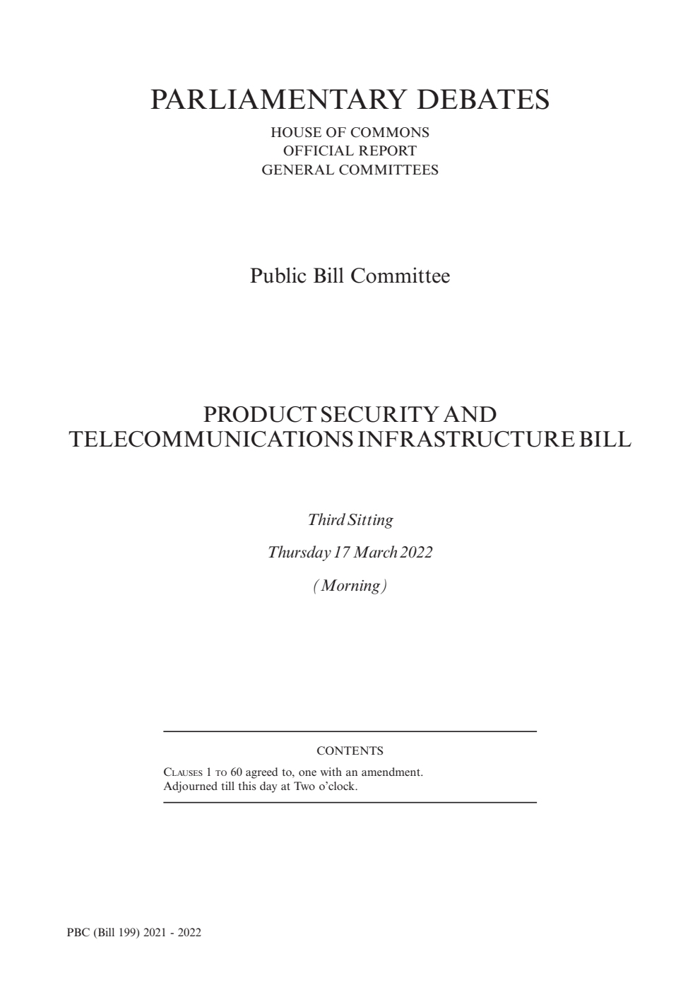 Product Security and Telecommunications Infrastructure Bill Public Bill Committee 3rd Sitting 17 March 2022 AM