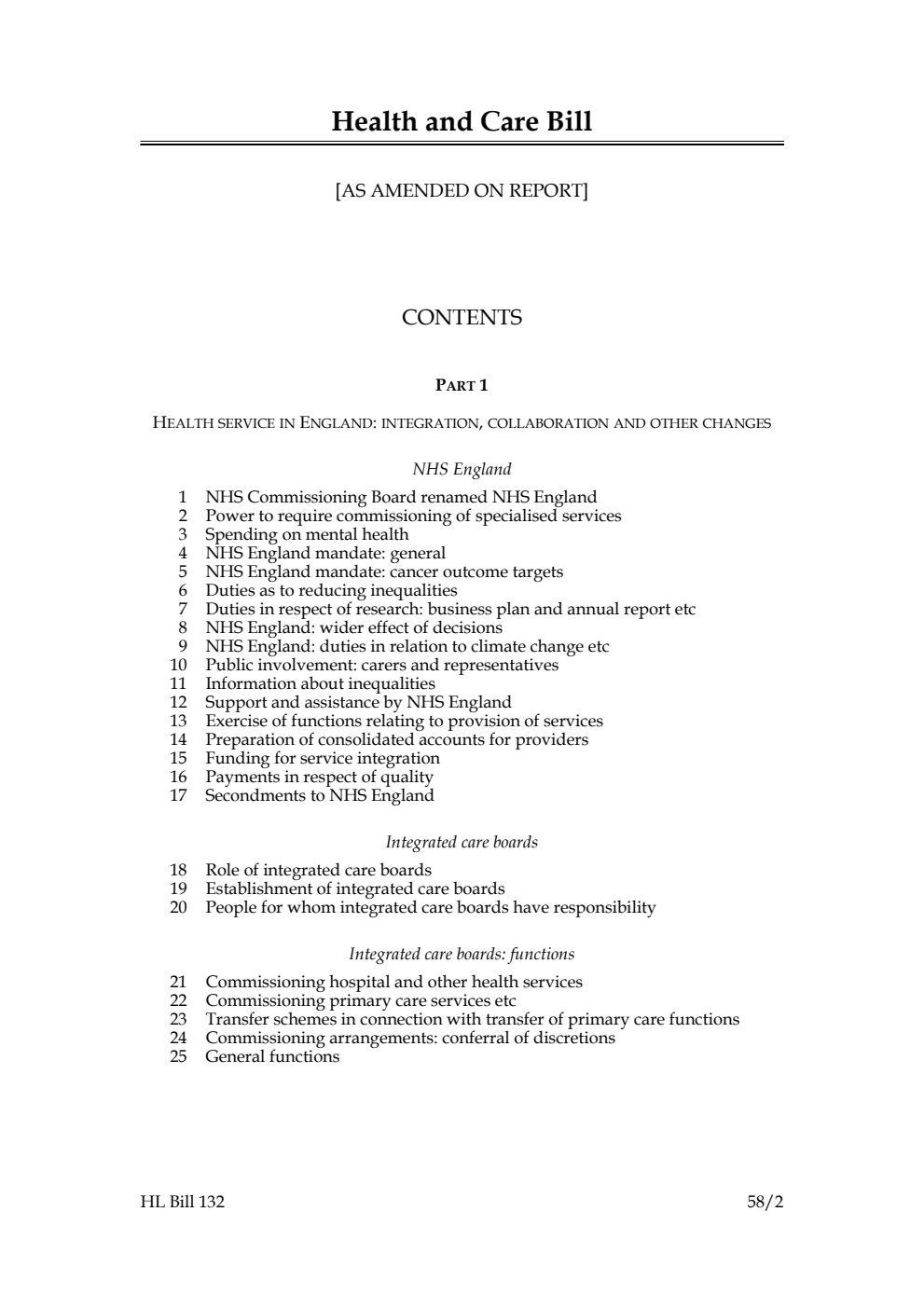 Health and Care Bill [as amended on Report]