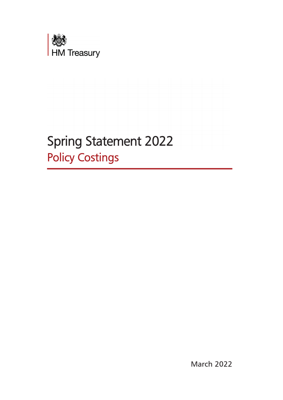 Spring Statement 2022: Policy Costings