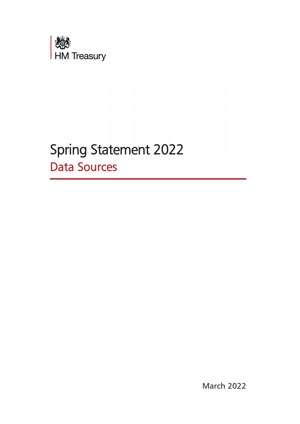 Spring Statement 2022: Data Sources