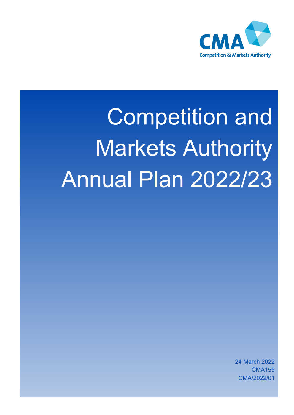 Competition and Markets Authority Annual Plan 2022/23