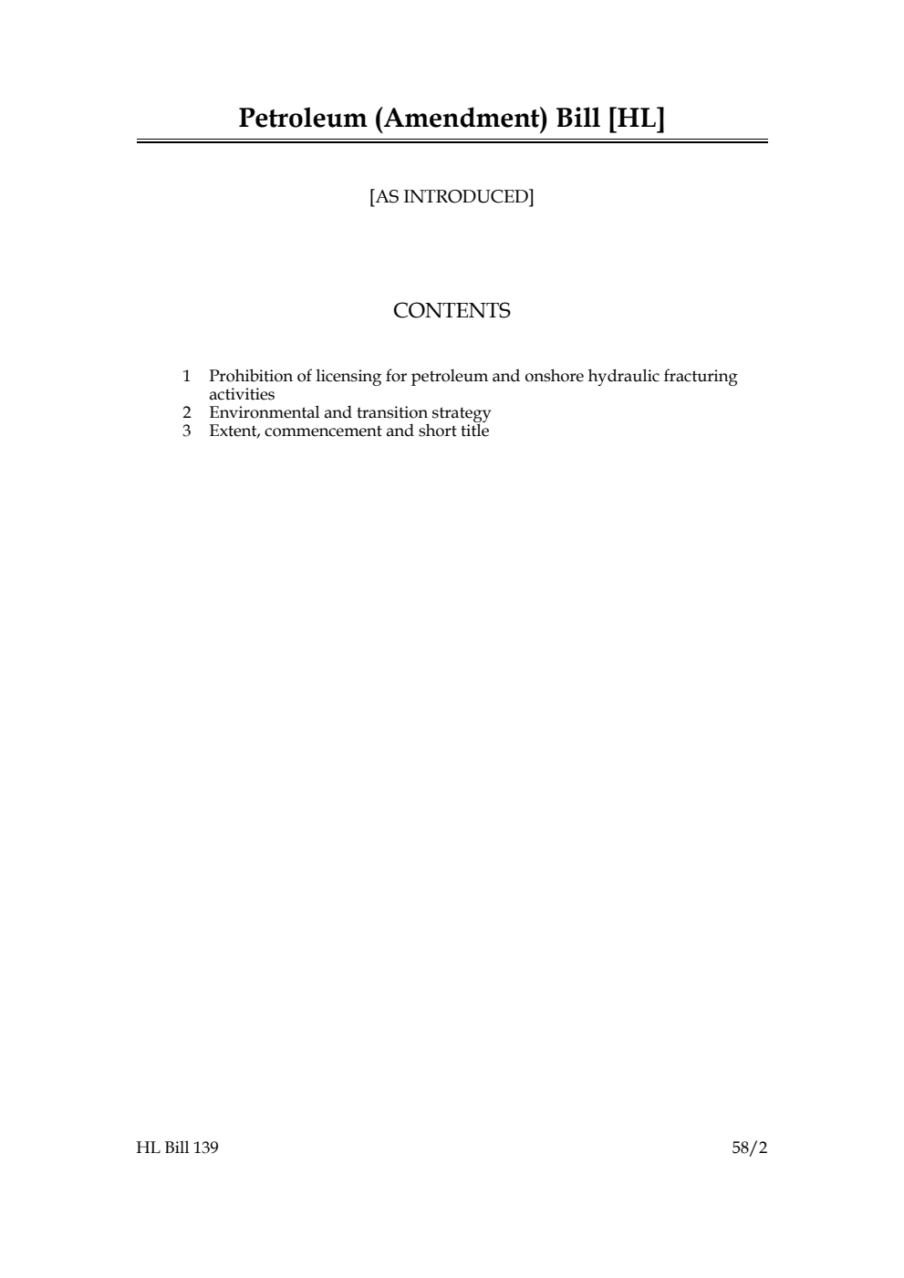 Petroleum (Amendment) Bill