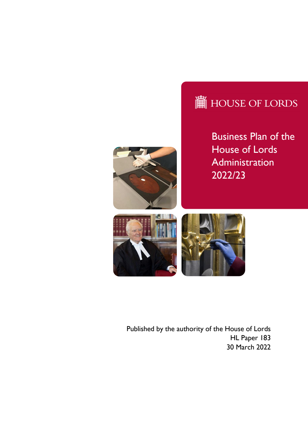 Business Plan of the House of Lords Administration 2022/23