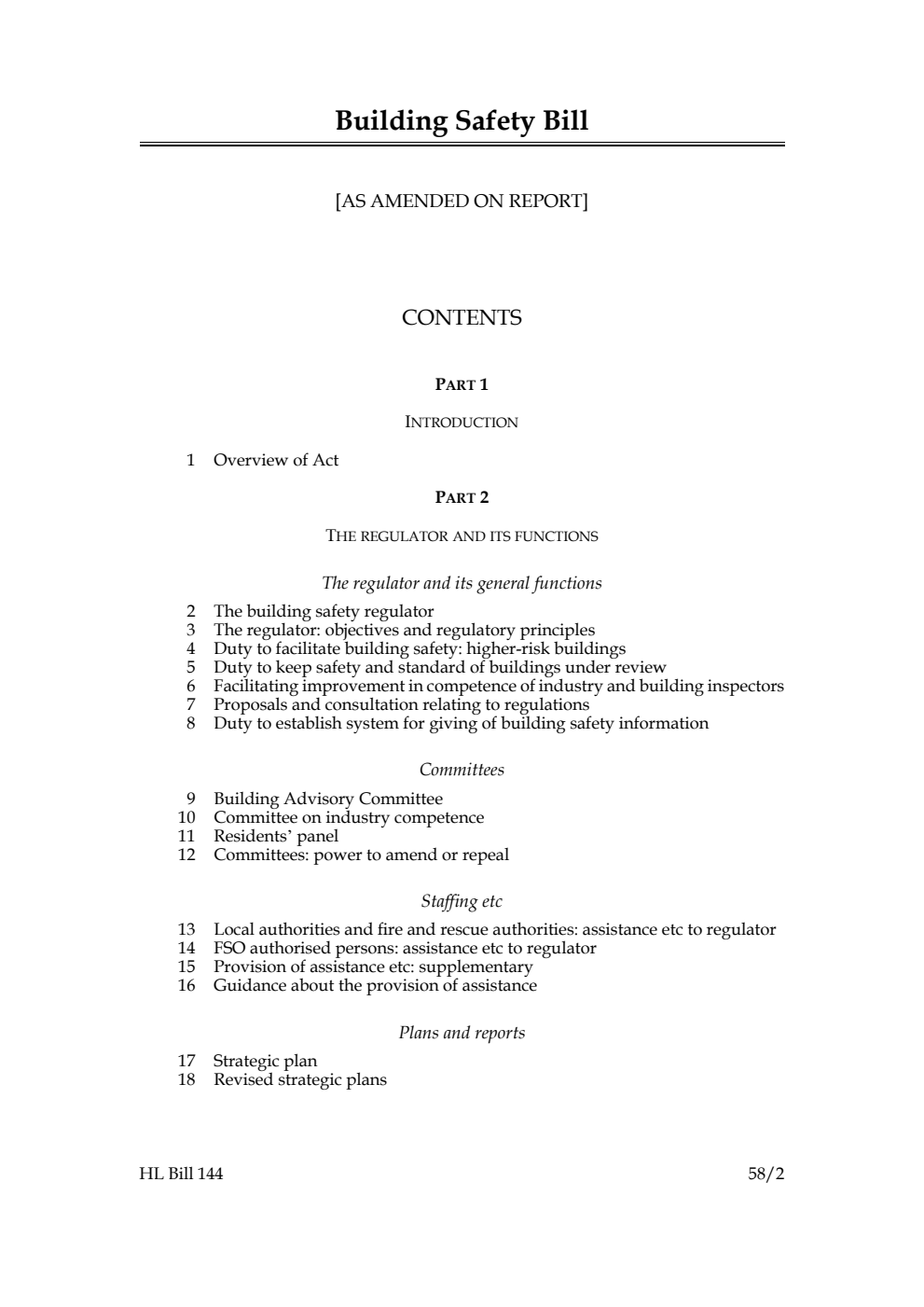 Building Safety Bill [as amended on Report]