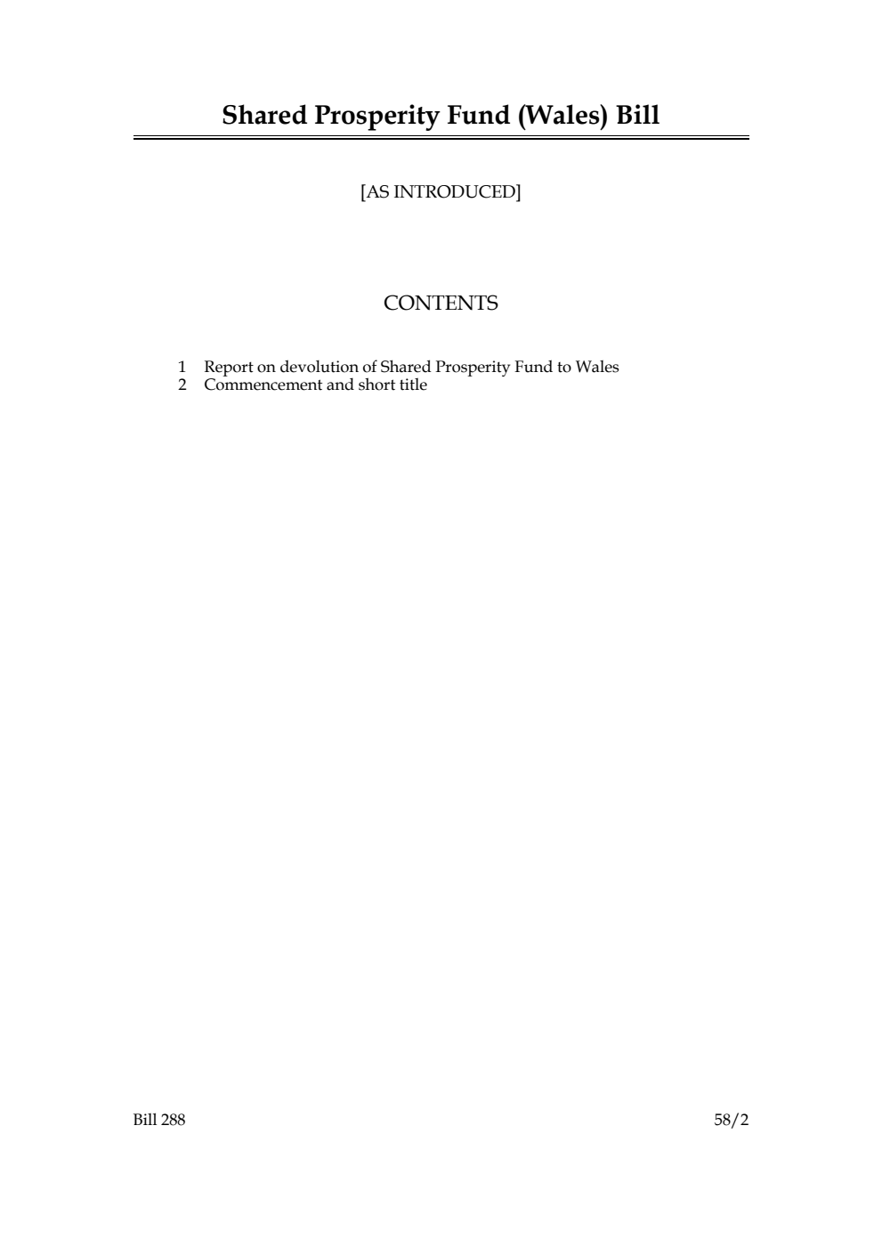 Shared Prosperity Fund (Wales) Bill