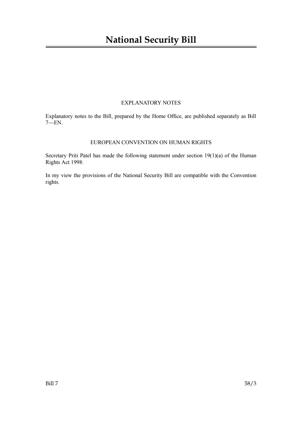 National Security Bill