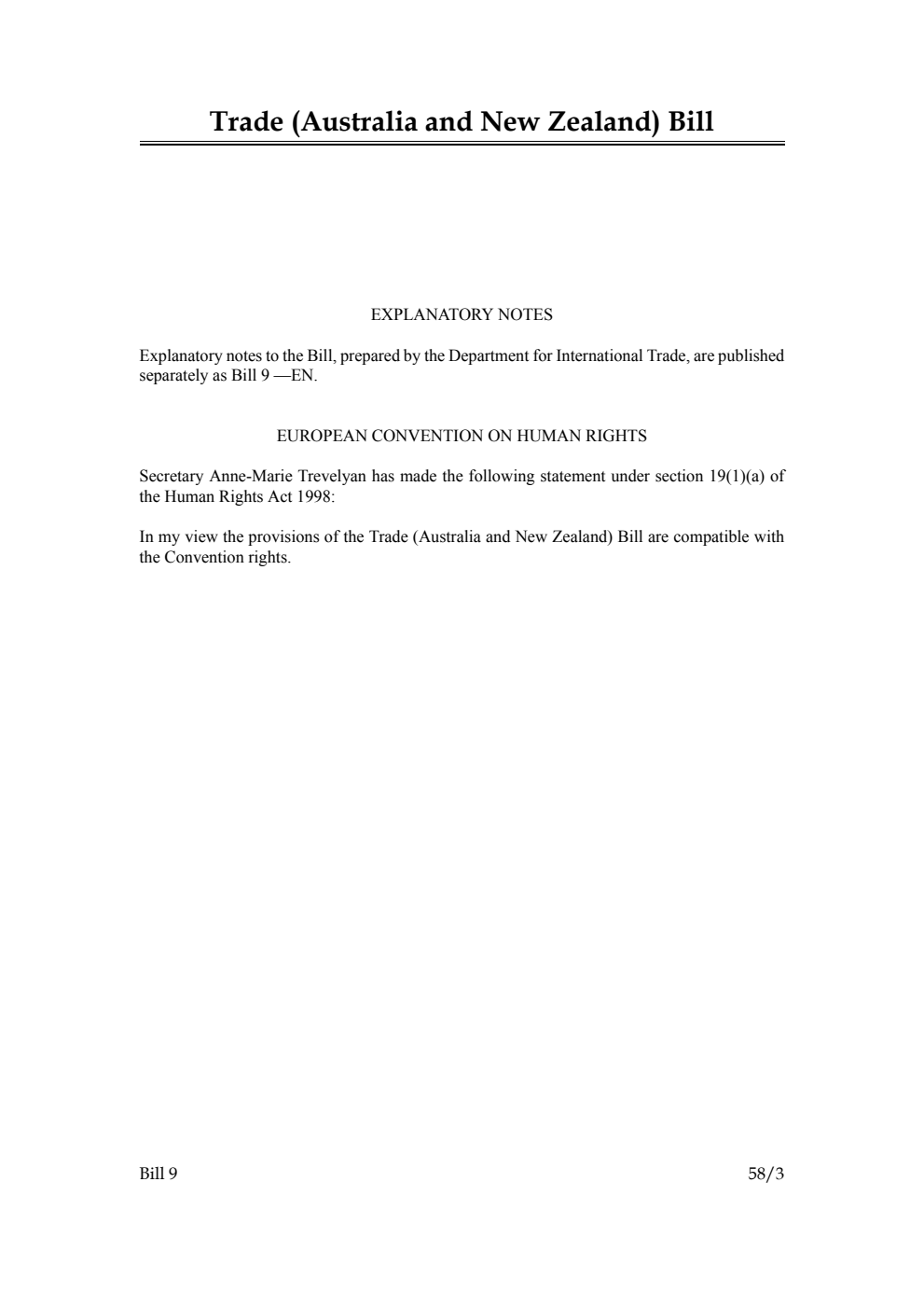 Trade (Australia and New Zealand) Bill