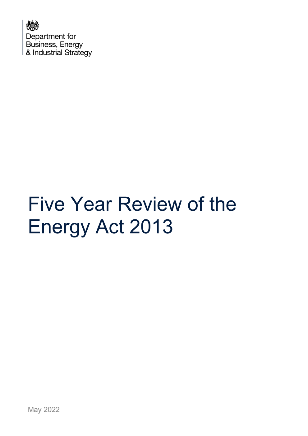 Five Year Review of the Energy Act 2013