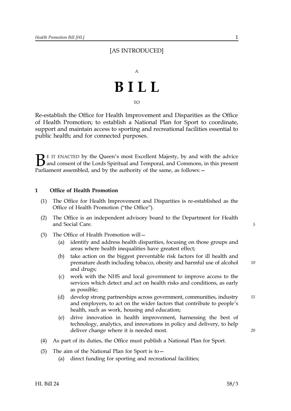 Health Promotion Bill