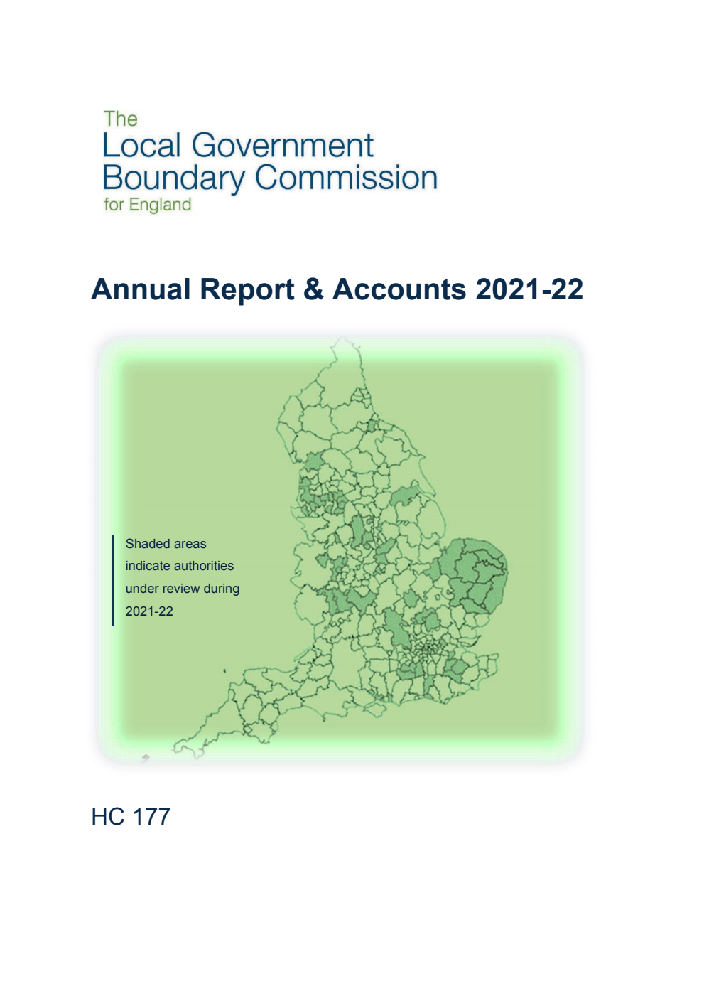 The Local Government Boundary Commission for England Annual Report & Accounts 2021-22
