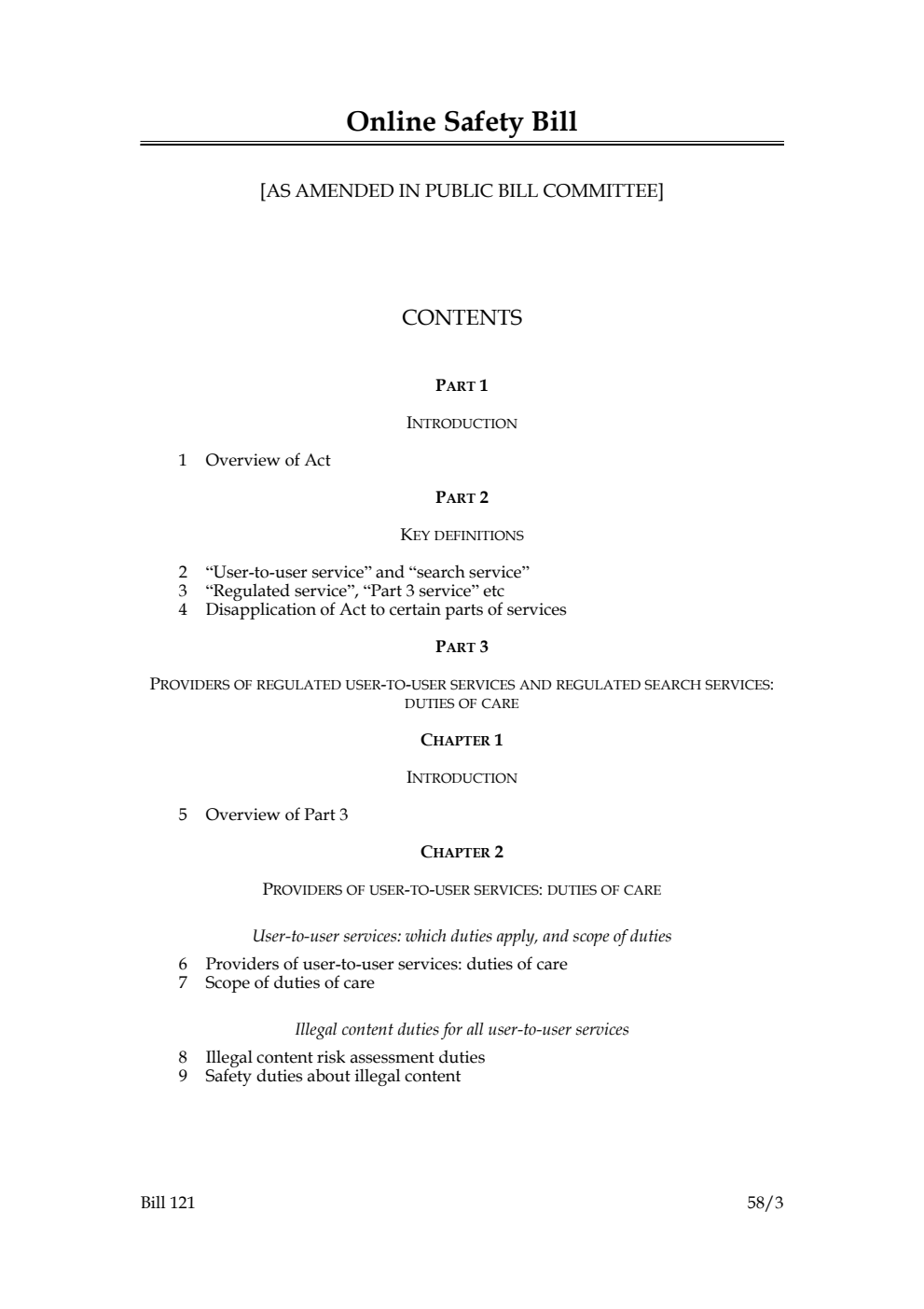 Online Safety Bill [as amended in Public Bill Committee]