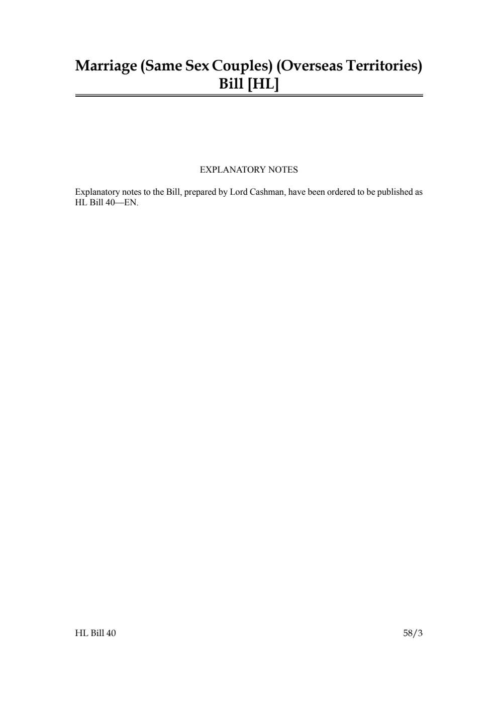 Marriage (Same Sex Couples) (Overseas Territories) Bill