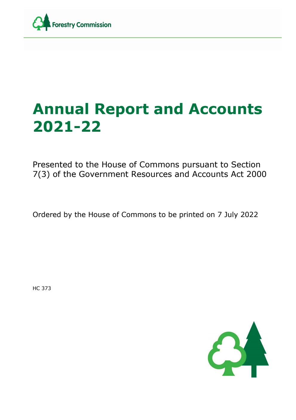 Forestry Commission Annual Report and Accounts 2021-22