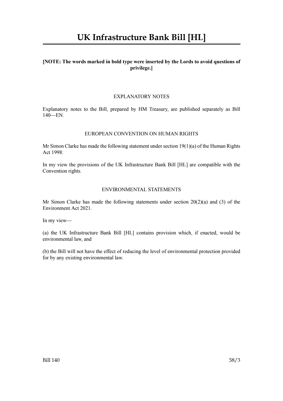 UK Infrastructure Bank Bill