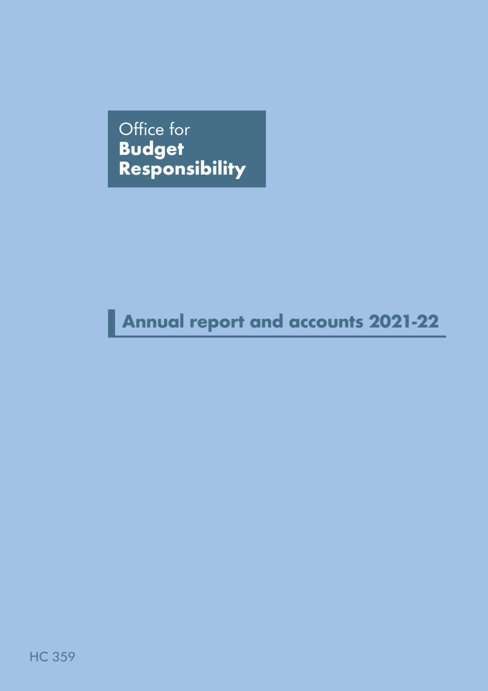 Office for Budget Responsibility Annual report and accounts 2021-22