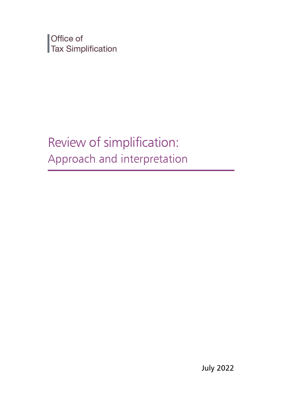 Review of simplification: Approach and interpretation