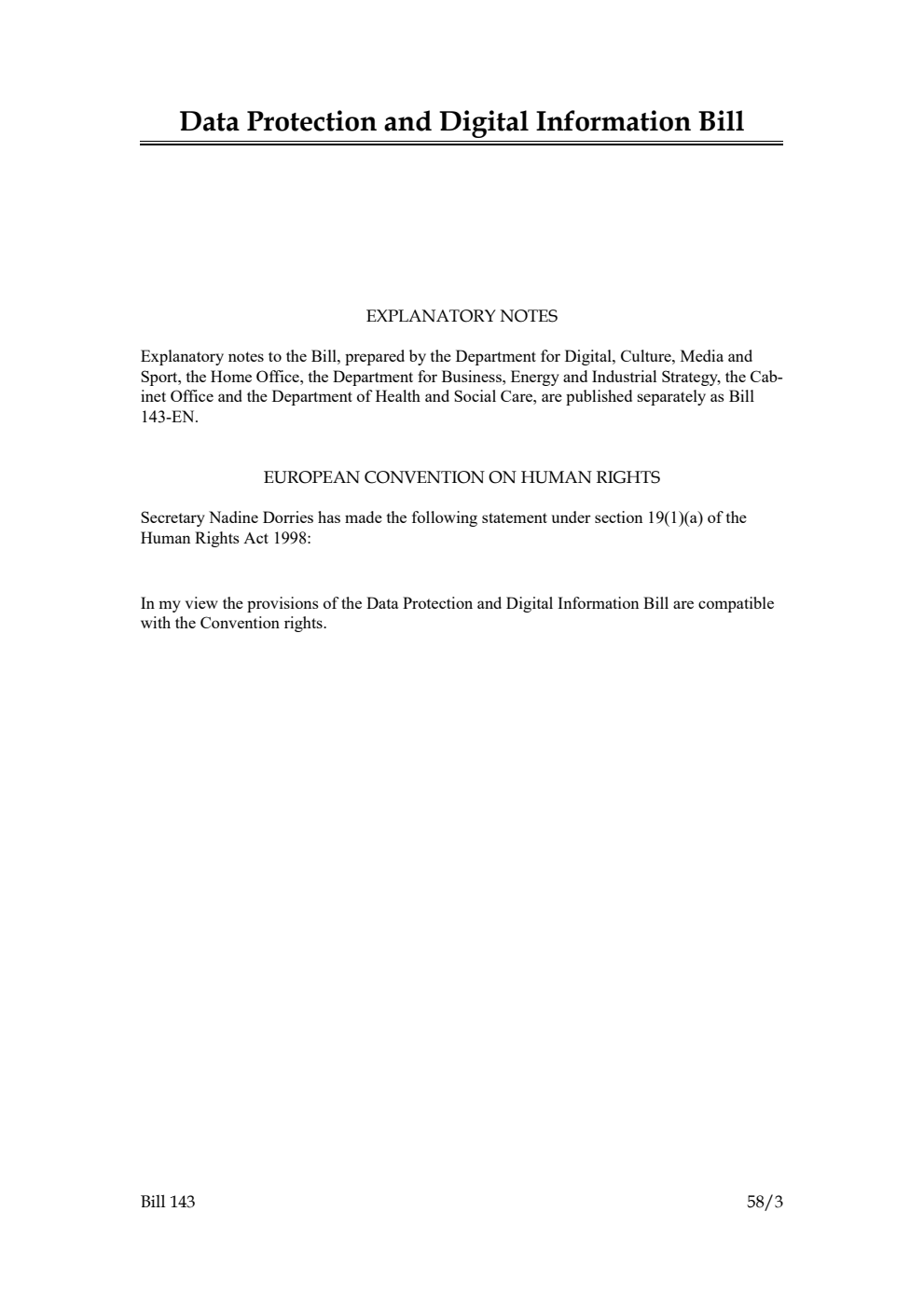 Data Protection and Digital Information Bill