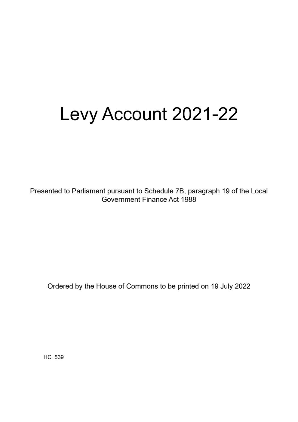 Levy Account 2021-22