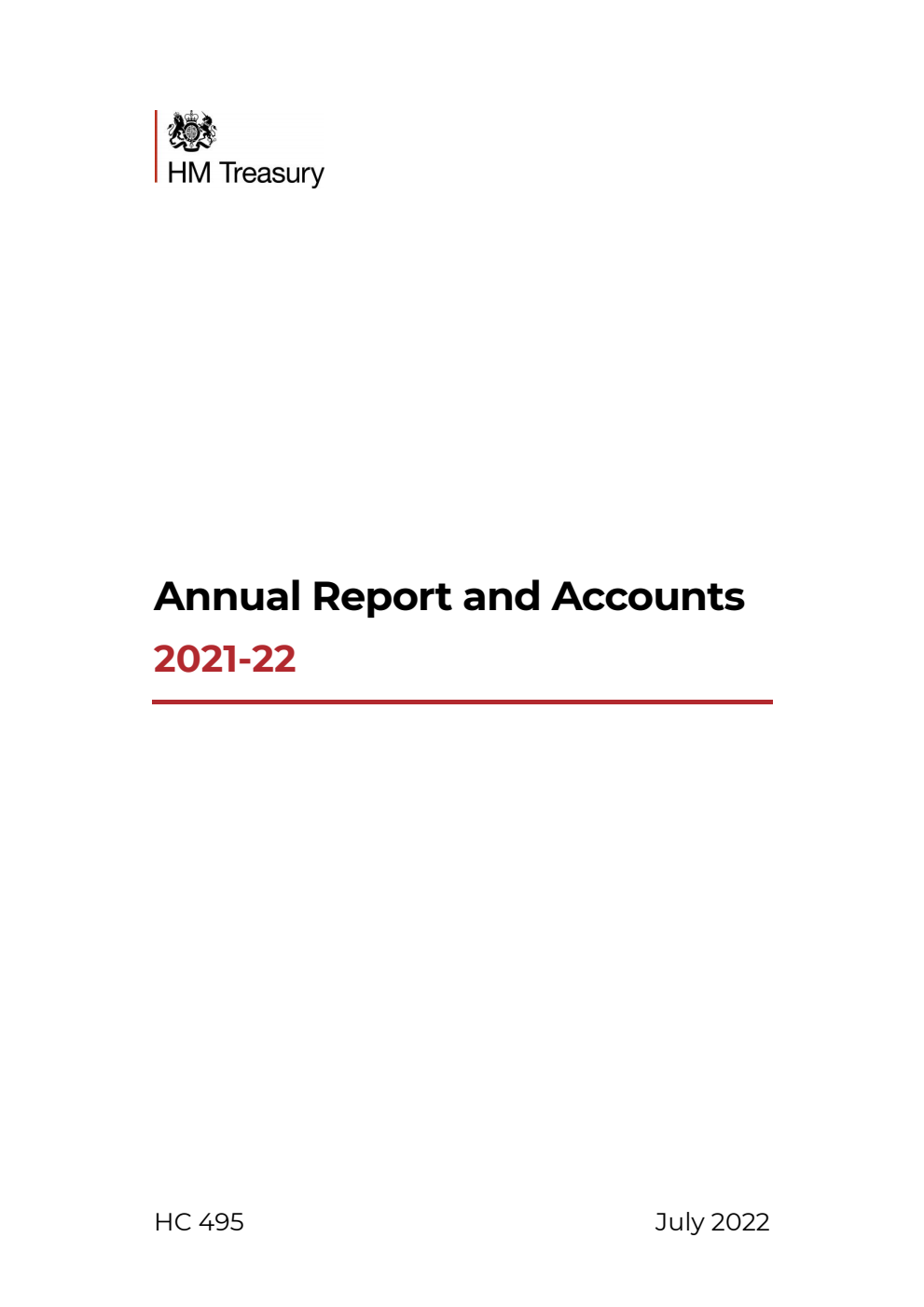 HM Treasury Annual Report and Accounts 2021-22