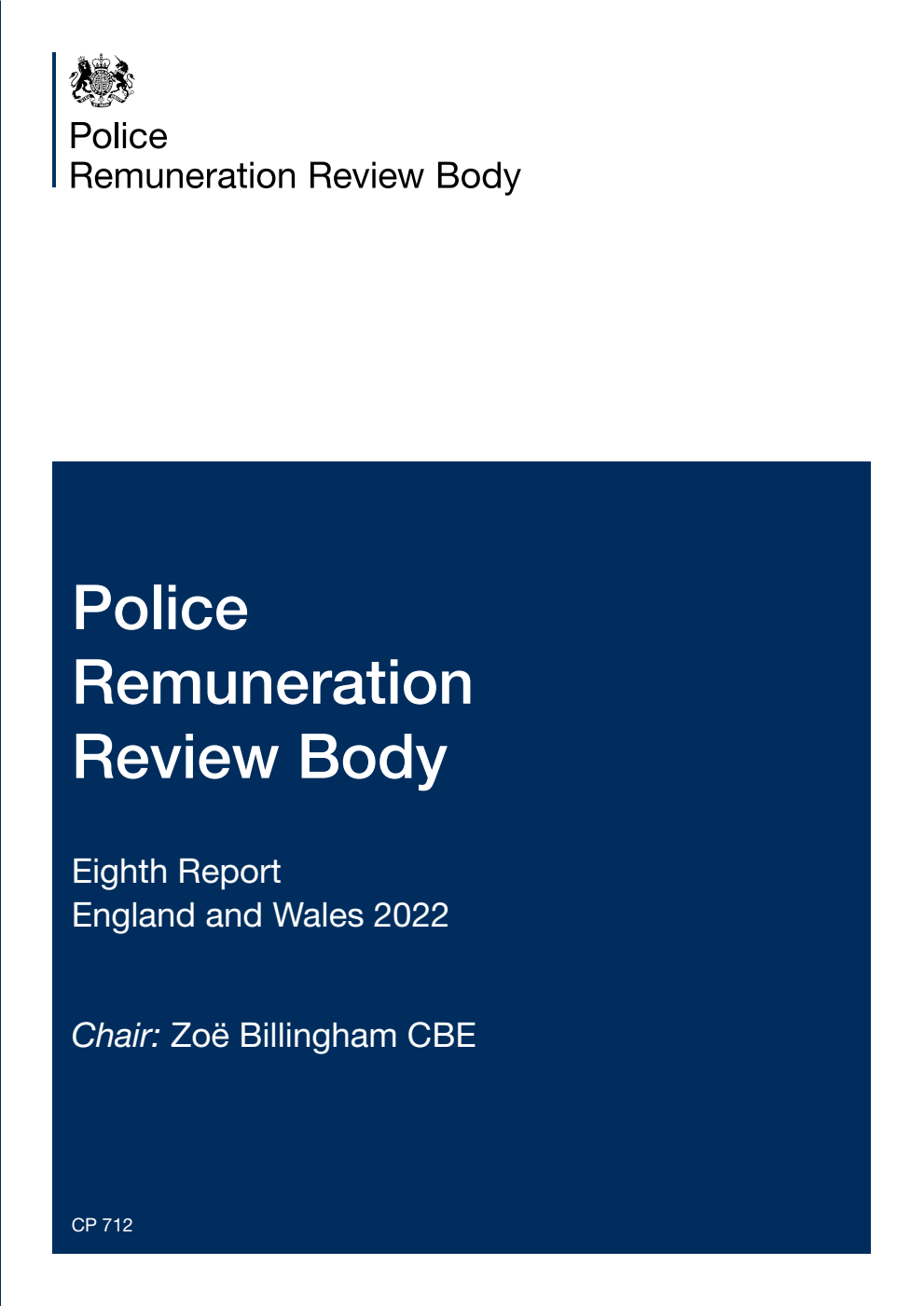 Police Remuneration Review Body Eighth Report England and Wales 2022