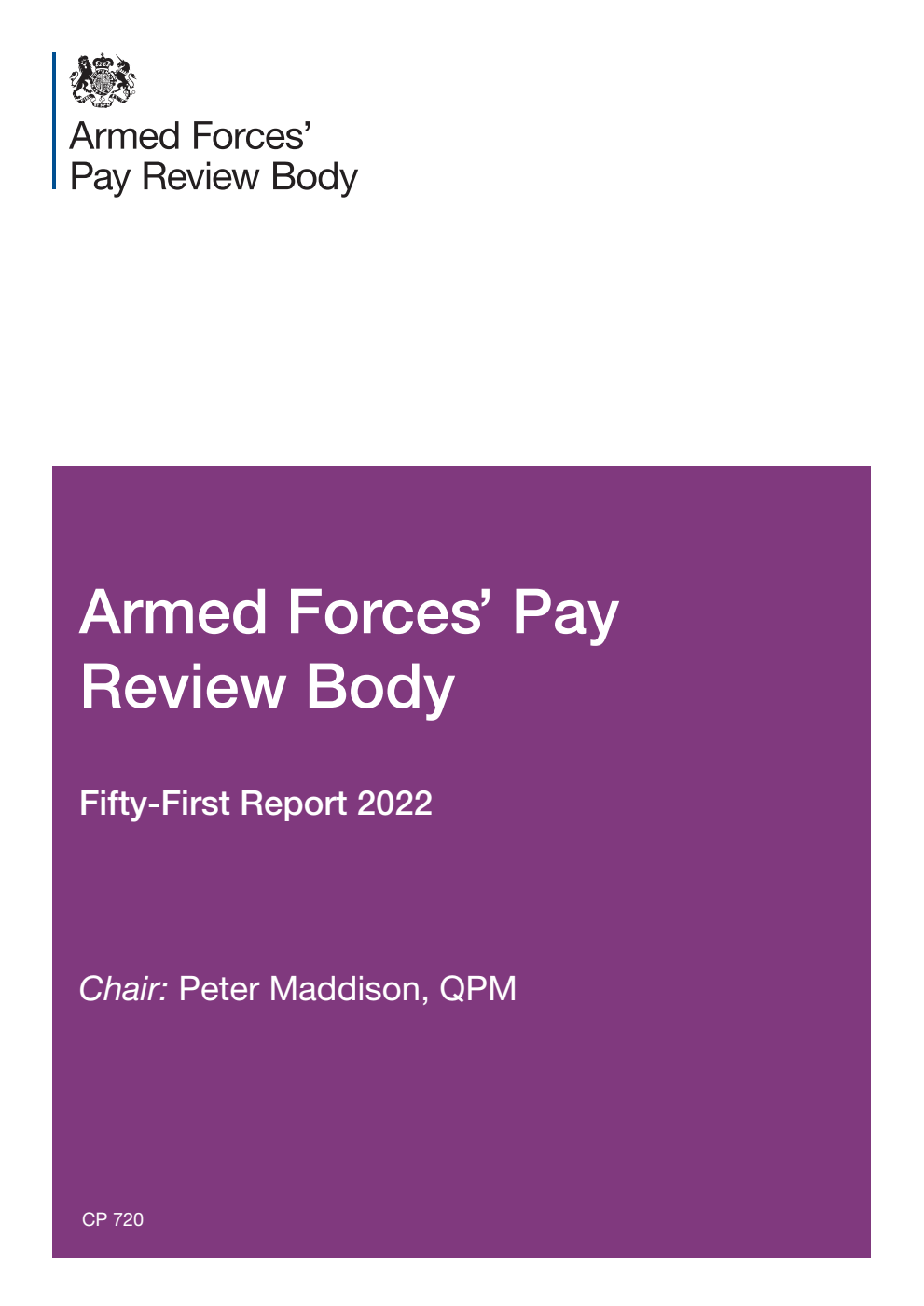 Armed Forces’ Pay Review Body Fifty-First Report 2022