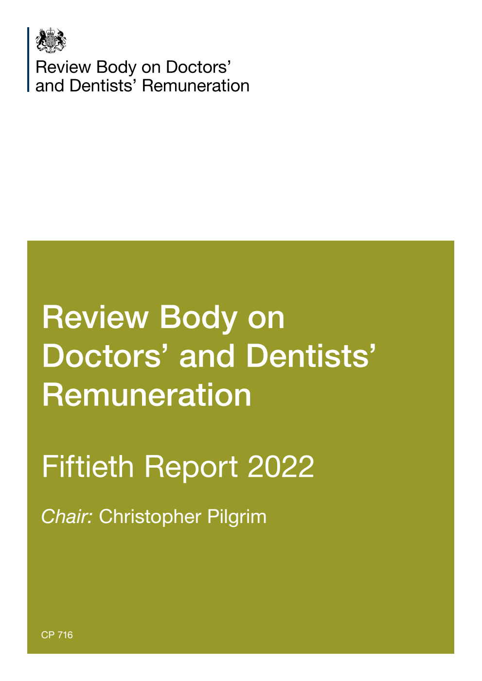 Review Body on Doctors’ and Dentists’ Remuneration Fiftieth Report 2022
