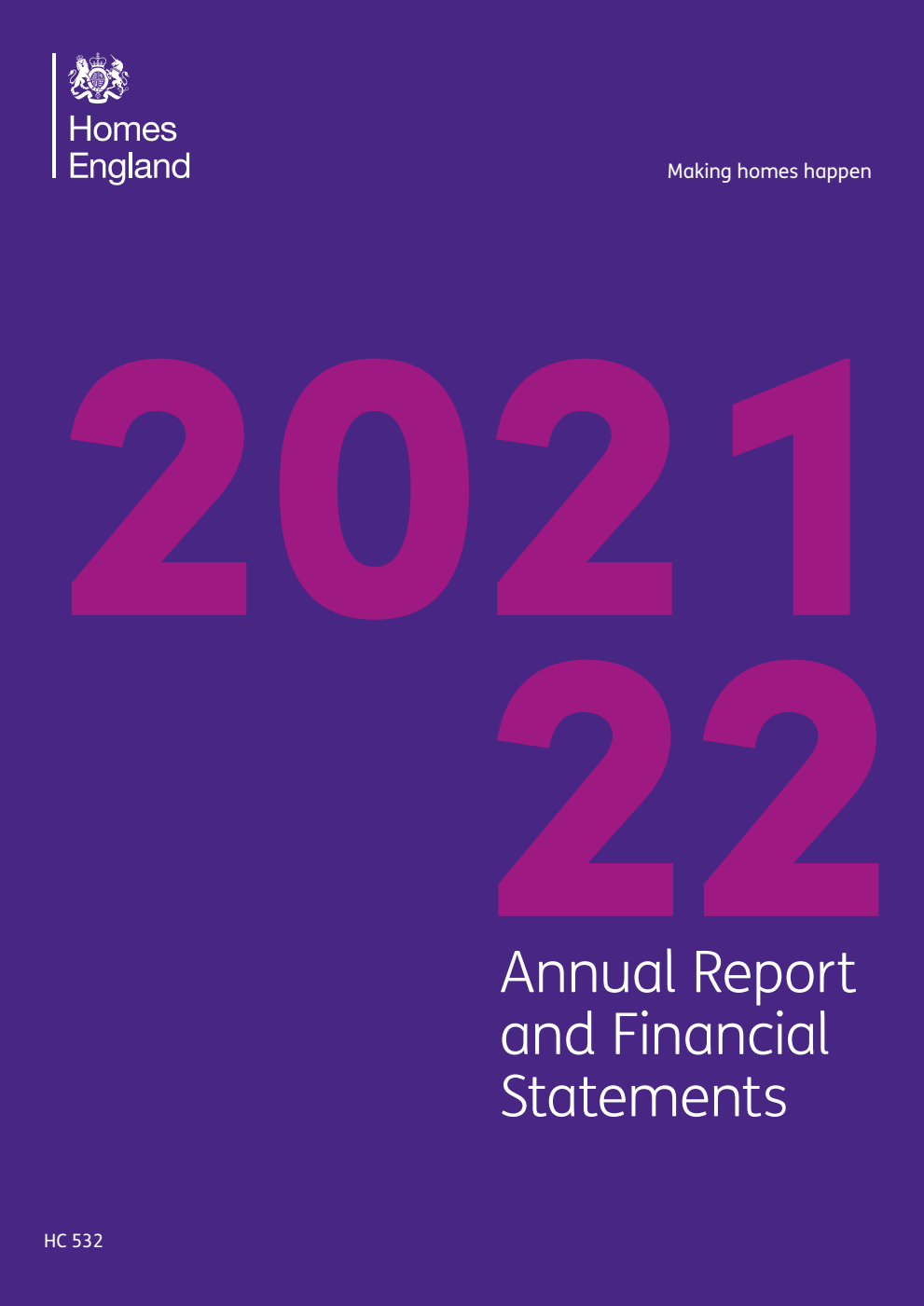 Homes England Annual Report and Financial Statements 2021/22