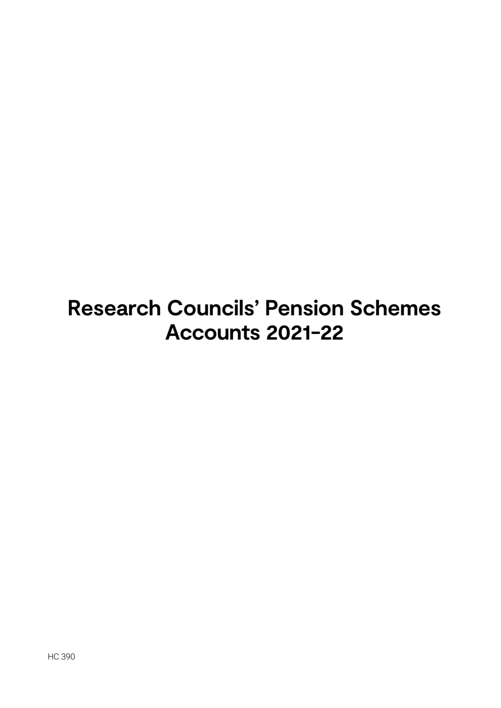 Research Councils' Pension Schemes Accounts 2021-22
