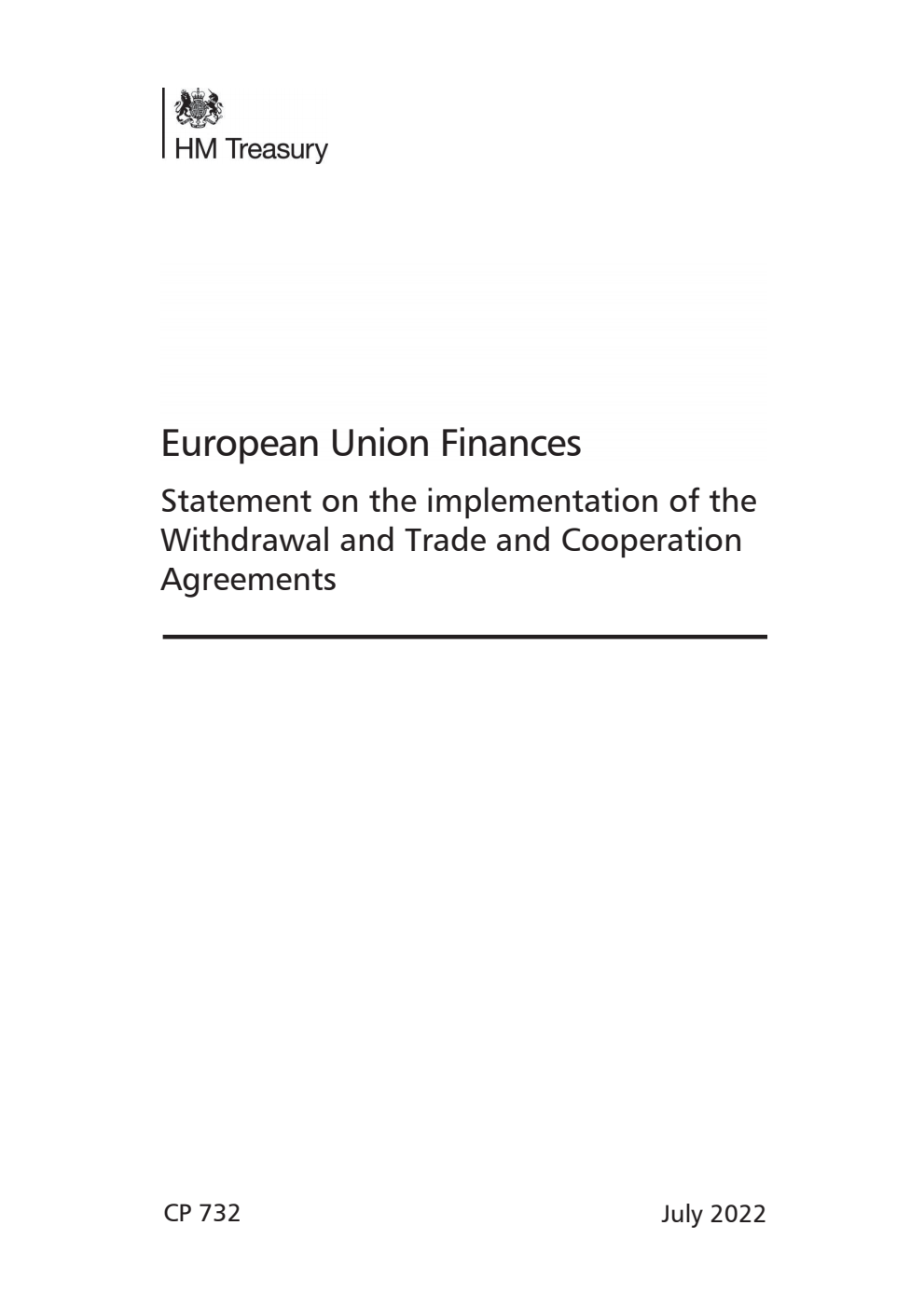 The European Union Finances Statement 2021 on the implementation of the Withdrawal and Trade and Cooperation Agreements