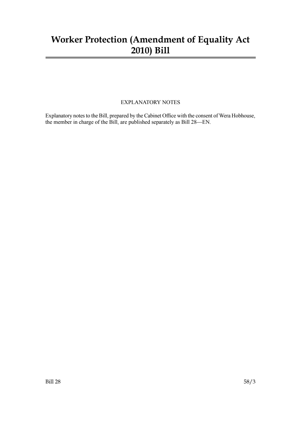 Worker Protection (Amendment of Equality Act 2010) Bill