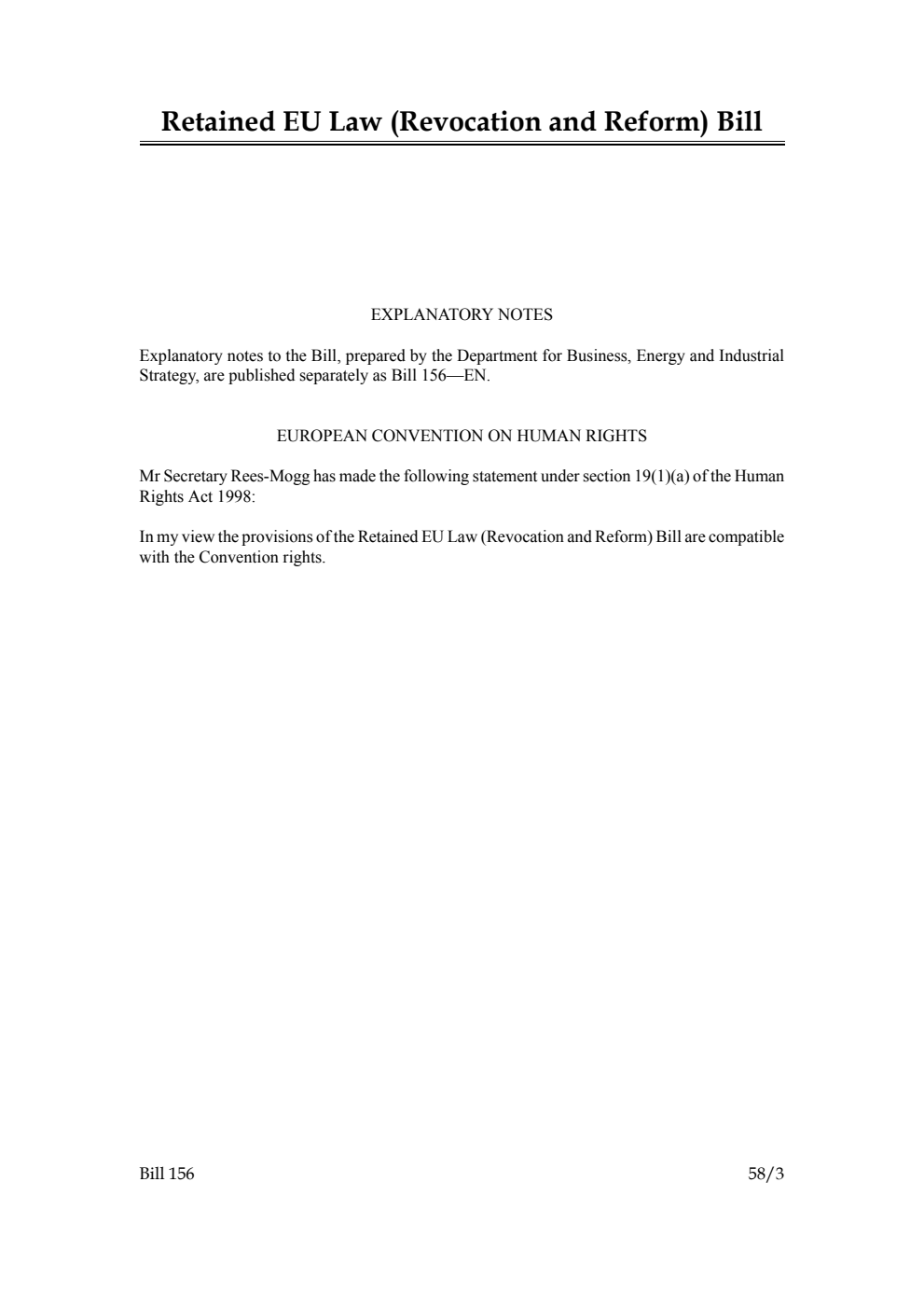 Retained EU Law (Revocation and Reform) Bill