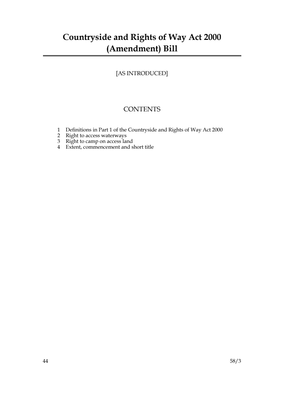 Countryside and Rights of Way Act 2000 (Amendment) Bill