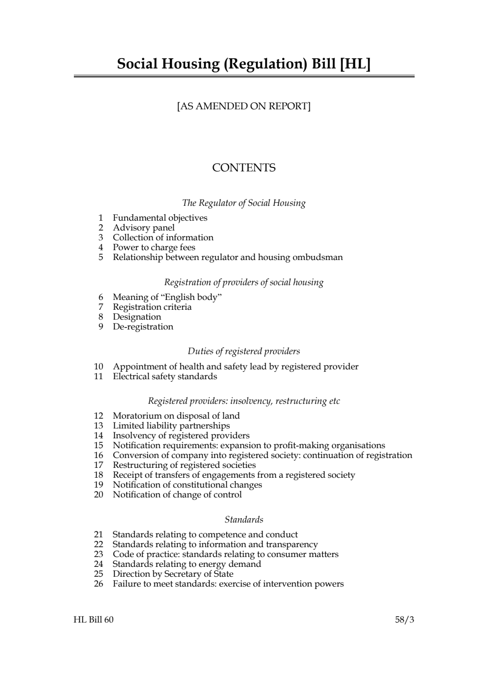 Social Housing (Regulation) Bill [as amended on Report]