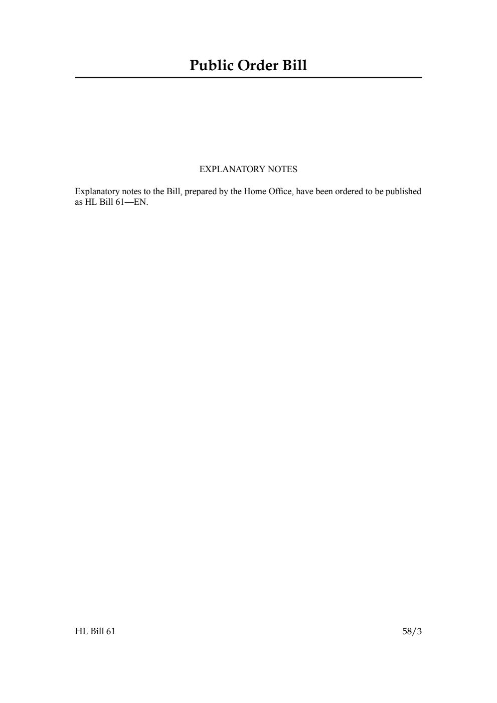 Public Order Bill [as brought from the Commons]