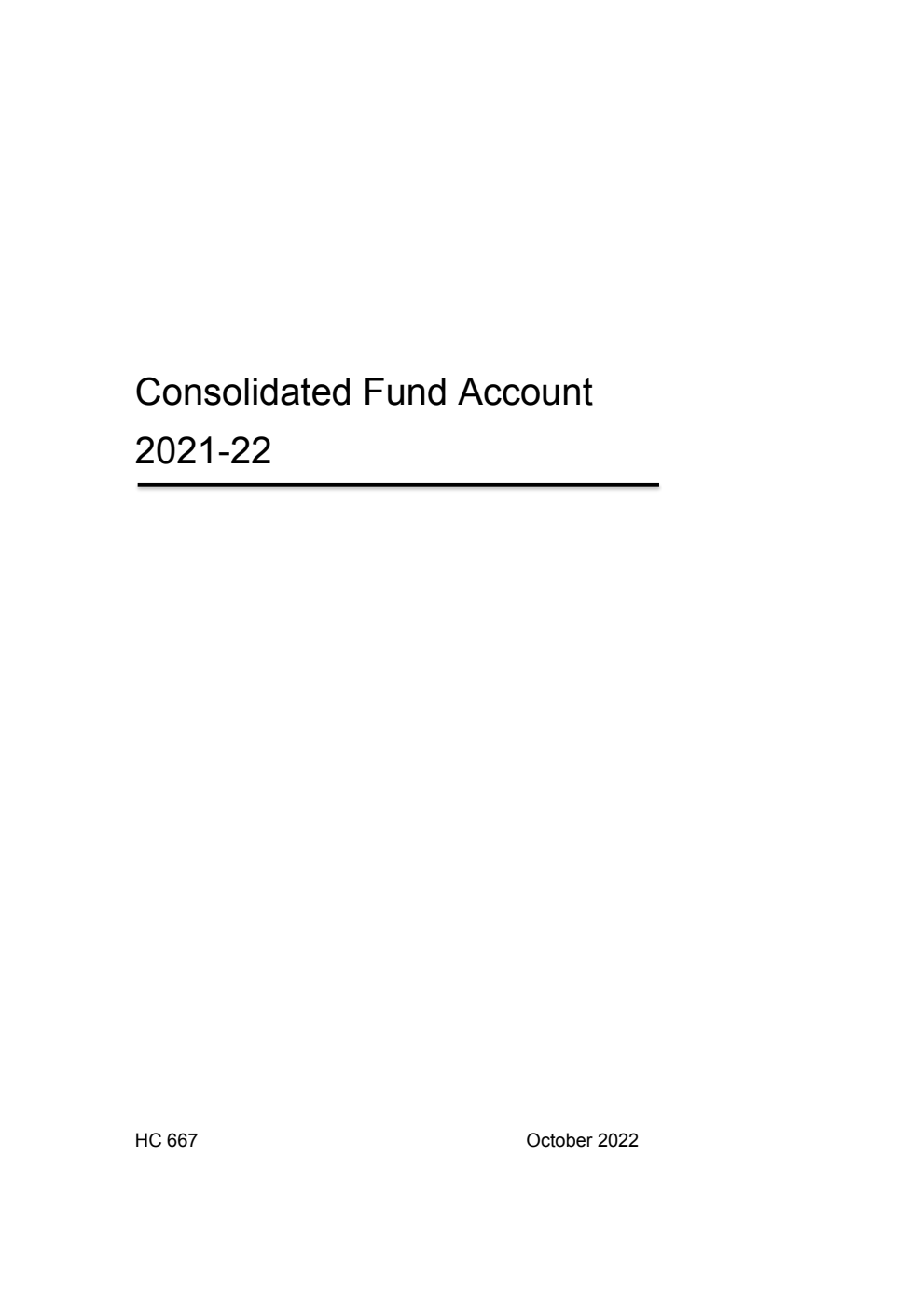 Consolidated Fund Account 2021-22