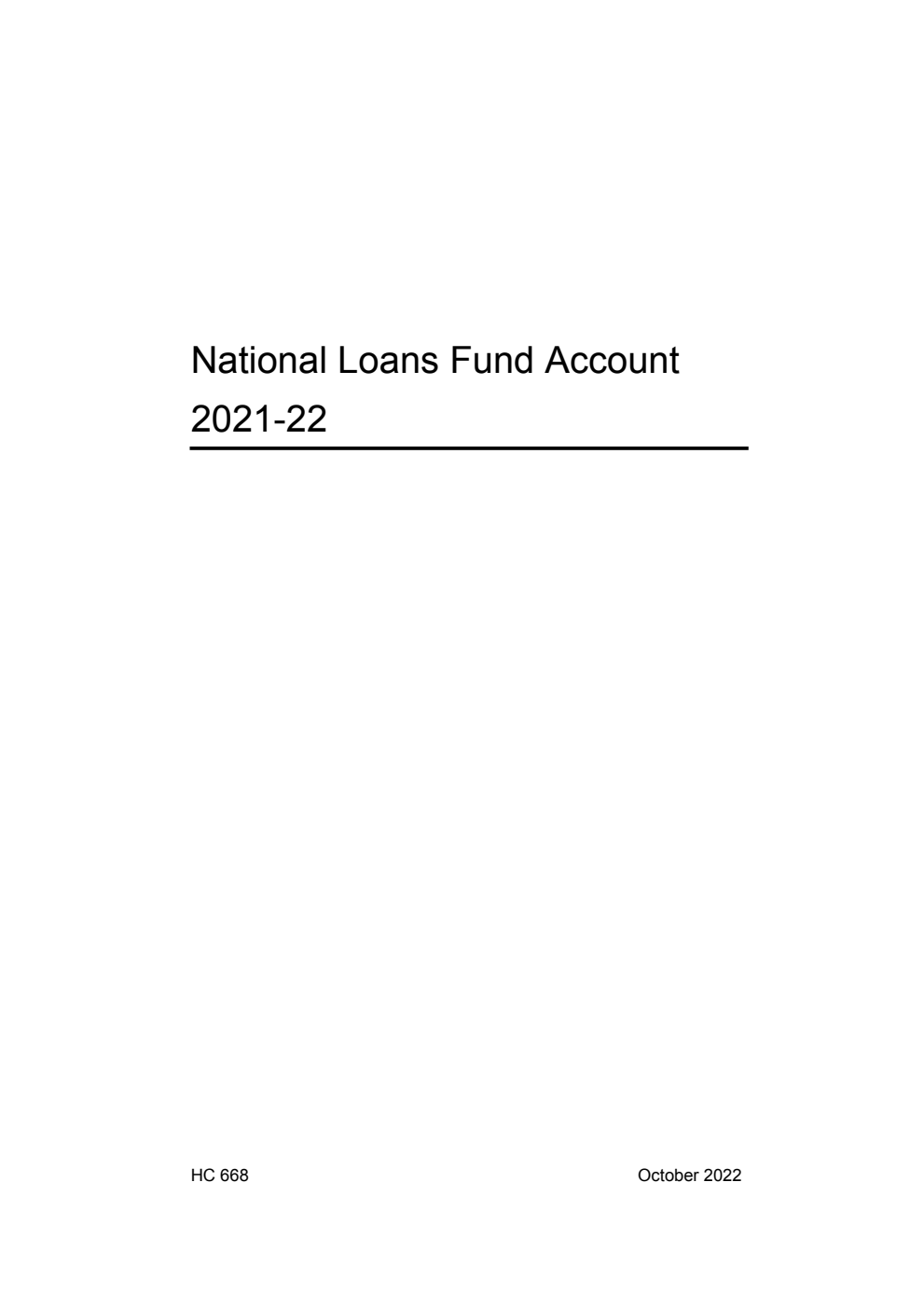 National Loans Fund Account 2021-22
