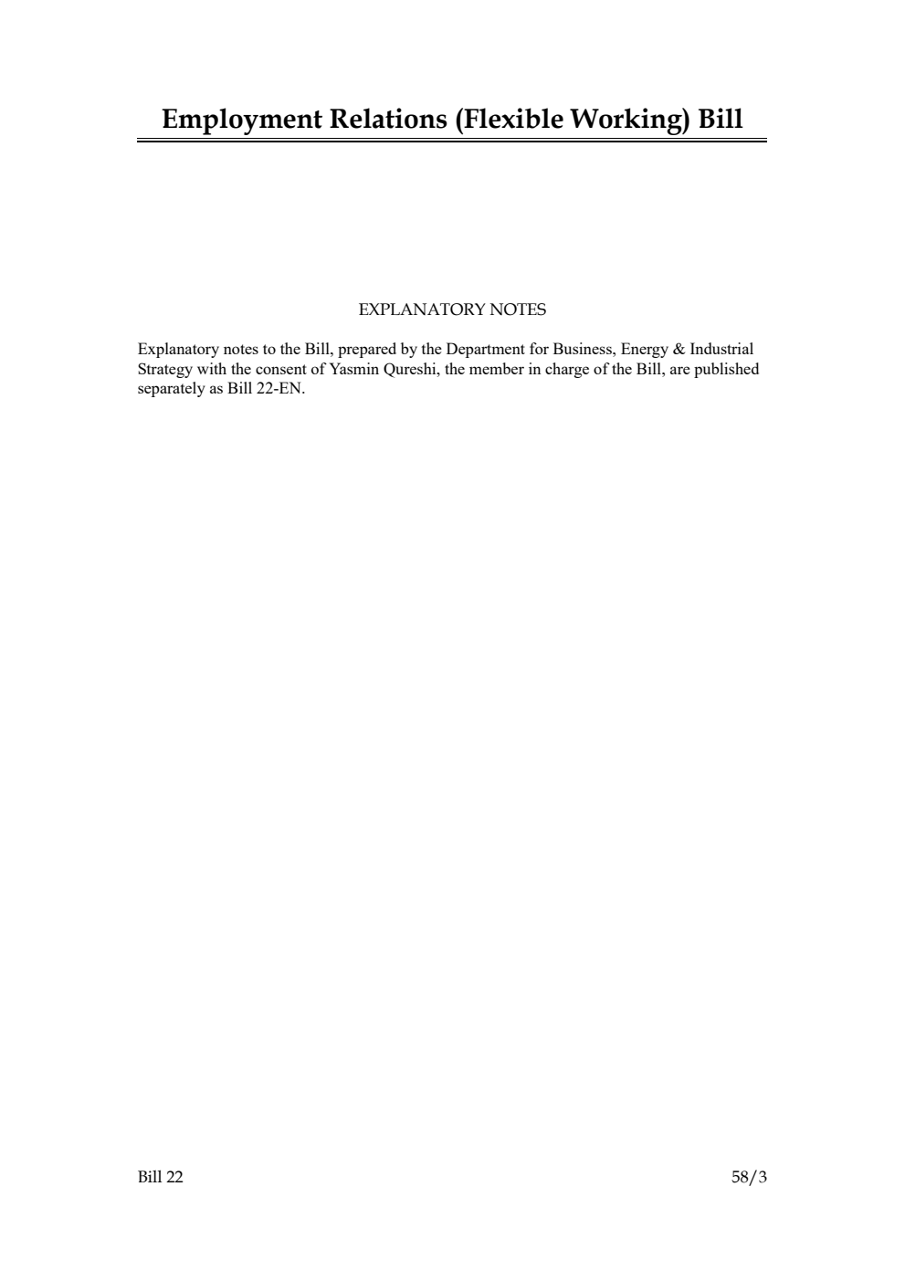 Employment Relations (Flexible Working) Bill